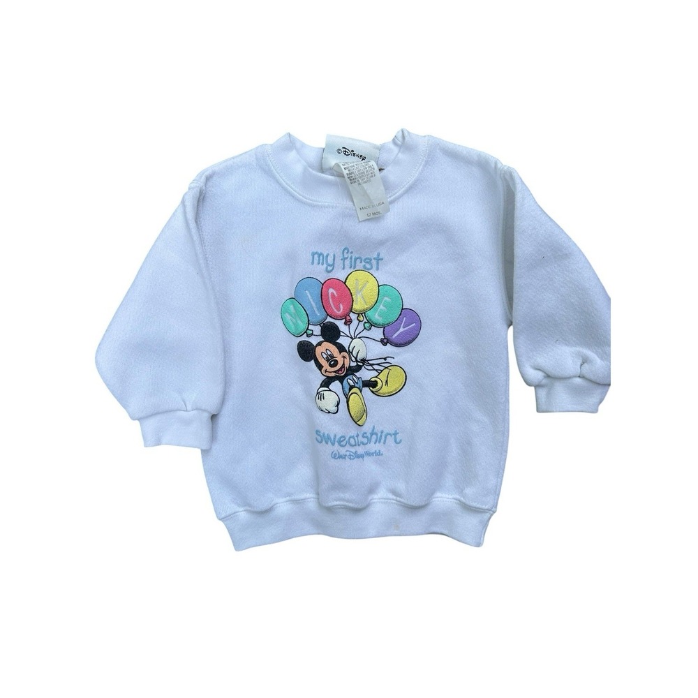 Vintage Disney Mickey Sweatshirt First Visit Baby Size 12 Months USA Made 90s